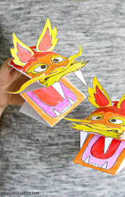 Have kids colour in their dragons, if applicable. Printable Chinese Dragon Puppet Easy Peasy And Fun