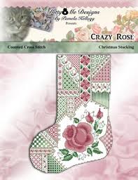 Counted cross stitch christmas stocking patterns. Counted Cross Stitch Crazy Rose Christmas Stocking Cross Magcloud