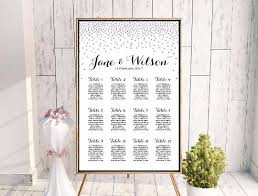 vertical silver glitter find your seat chart free wedding