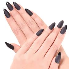 Acrylic nails are a quick way to get the long nails you've always wanted, but they're a commitment. Nail Tips Black Fake Nails Ejiubas Witch Black False Nail Tips Acrylic Nails Tips Full Cover Stiletto Nails Matte With Glossy Medium Artificial Nails 24pcs With 1 Nail Glue Buy Online
