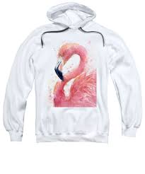 Shop flamingo merch hoodies created by independent artists from around the globe. Flamingo Watercolor Painting Adult Pull Over Hoodie For Sale By Olga Shvartsur