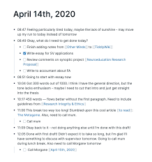 Interstitial Journaling Combining Notes To Do Time Tracking Ness Labs In 2020 Journal Essay Notes
