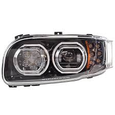 2) hid bulbs come in two types: Peterbilt 388 389 367 567 Full Led Blackout Aftermarket Projector Headlight With Halo Ring Raney S Truck Parts