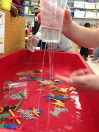 It S Raining Station For The Sensory Table In Pre Kindergarten Add Colored Animals Or Dinos For Them To Sort Wh Sensory Table Preschool Weather Kids Sensory