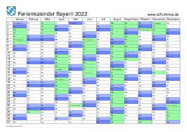 Die osterferien in bayern beginnen am montag, den 29. Schulferien Kalender Bayern 2022 Mit Feiertagen Und Ferienterminen
