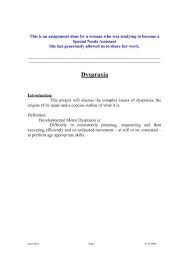 Customize this letter there are plenty of opportunities to land a special needs assistant position but it won't just be handed to you. Sna Assignment Dyspraxia Dcd Association Cork