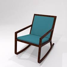 1860's antique chair restoration pt. Rocker Teal Upholstered Walnut Rocking Chair 3d Asset 3