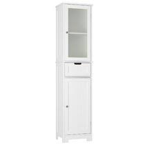 This beautiful, traditional in style solid wood oak linen cabinet is an easy and chic way to add storage to a bathroom, hallway or vanity dressing space. Linen Cabinets Towers Wayfair