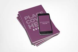6 X 9 Hardcover Book Stack With Iphone 6 Mockup Covervault Hardcover Book Iphone Stack Of Books