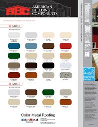 Abc Metal Roofing Color Chart