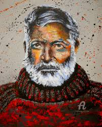 Portrait Ernest Hemingway Pop, Painting by Bazévian Delacapucinière |  ArtMajeur by YourArt