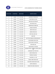 Lista Agentiilor De Turism Licențiate Organizatoare Si Intermediare Actualizare 25 10 2019 Xlsx Service Industries Tourism