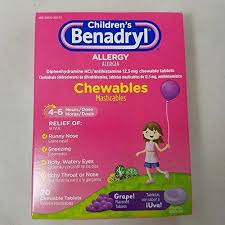 Benadryl Childrens Allergy Grape Chewables 20 Count Per Box 9 Pack Details Can Be Found By Clicking On The Kids Allergies Benadryl Allergy Medicine For Kids