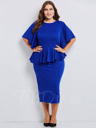Royal Blue Double Layered Plus Size Women S Bodycon Dress Women Bodycon Dress Ruffle Bodycon Dress Party Dresses With Sleeves