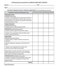Common Core Speaking Listening Rubric Argument Debate Speech Rubrics Teaching Debate Speech And Debate