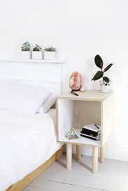 In addition to displaying the books neatly, it also serves as an organizer and storage unit just next to your cozy bed. 12 Simple Modern Diy Nightstand Ideas Ohmeohmy Blog Diy Furniture Bedroom Diy Side Table Furniture Diy