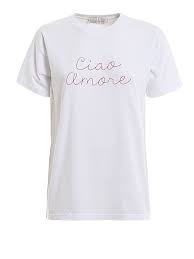 Giada Benincasa Ciao Amore Embroidered T Shirt In White Modesens In 2020 Embroidered Tshirt Shirts Giada
