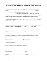 Grandparents Medical Consent Form Minor Child Eforms Free Fillable Forms Medical Consent Form Children Consent Forms Children S Medical