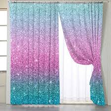 Check spelling or type a new query. Blessliving Colorful Glitter Window Curtains Girly Turquoise Bedroom Curtains Blue Pink And Purple Curtains Forliving Room 1 Panel 42 W X 63 L Grommet Amazon Co Uk Home Kitchen