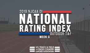 2019 Njcaa Di Outdoor Track Field Rating Index Week 5