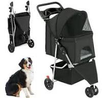 edx 3 Wheels Pet Stroller, Dog and Cat Strollers, With Storage Basket and  Cup Holder, Lightweight Travel Carrier, Breathable Mesh, Waterproof and ...