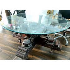 2.5 feet modern wooden glass round