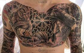 Viking Chest Tattoo Odin Thor Chest Tattoo Viking Chest Tattoo Chest Tattoos For Women