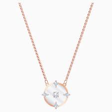 North Necklace White Rose Gold Tone Plated Swarovski Com