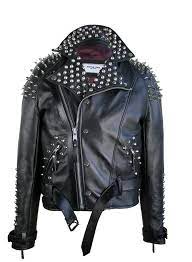 Men S Classic Black Half Spiked Studded Zip Up Leather Jacket Men Leather Jacket Handmade Militaryjac Leather Jacket Style Leather Jacket Real Leather Jacket