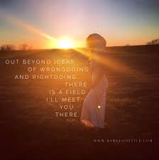 Out Beyond Ideas Of Wrongdoing And Rightdoing There Is A Field I Ll Meet You There When The Soul Lies Down In That Gra Celebration Quotes Wild Woman Rumi