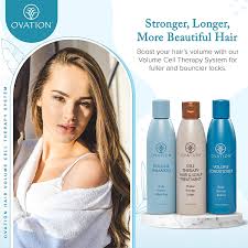 I bought the three products, which cost $100, because they are advertised to strengthen hair and encourage growth. Amazon Com Ovation Volume Cell Therapy System Get Stronger Fuller Healthier Looking Hair With Natural Ingredients Includes Volume Therapy Treatment Shampoo And Volumizing Conditioner Made In The Usa Beauty