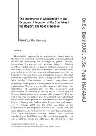 Pdf The Importance Of Globalization In The Economic Integration Of The Countries In The Region The Case Of Kosovo