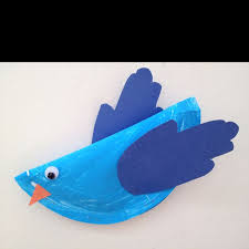 Bird Activities For Preschoolers Paper Plate Blue Birds With Hand Print Wings They Came Out So Cute Bird Crafts Preschool Preschool Crafts Bird Crafts