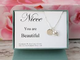 Handmade Birthday Gifts For Aunt From Niece Gift For Niece Jewelry Sterling Silver With Heart And Name Initial Necklace Graduation Gift Or Birthday Gift From Uncle Niece Jewelry Aunt Gifts Niece Gifts