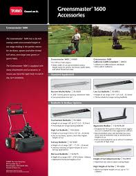 Toro Greensmaster 1600 Accessory Guide Manualzz Com