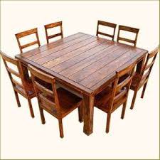 Rustic 9 Pc Square Dining Room Table 8 Person Seat Chairs Set Square Dining Room Table Square Dining Tables Square Wood Dining Tables