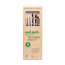 mont marte oil colour brush set 7pc