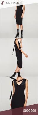 Zara Little Black Ribbon Dress Black Ribbon Clothes Design Zara