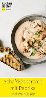 Schafskasecreme Mit Paprika Und Walnussen Rezept Schafskasecreme Lebensmittel Essen Rezepte