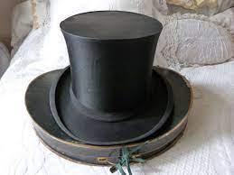Antique French Silk Collapsible Top Hat Gibus W Hat Box Black Etsy Steampunk Top Hat Top Hat French Antiques