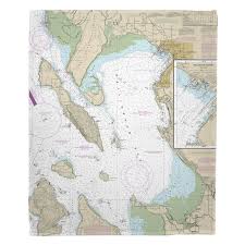Wa Bellingham Bay Wa Nautical Chart Blanket Nautical