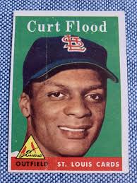 Curt FLOOD 1958 Topps Baseball RC Rookie #464 VG Roller Line St. Louis  Cardinals