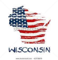 Vector Grunge American Flag Black And White American Flag In Wisconsin Map Vector Grunge Style American Flag Wisconsin Flag