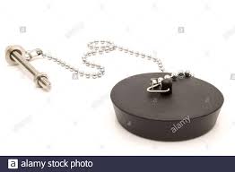 black rubber sink stopper with chain