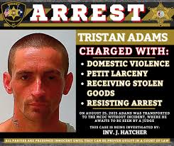 The Marlboro County Sheriff's Office has apprehended and charged Tristan  Adams with Domestic Violence from an incident that took place in the  Bennettsville area of Marlboro County. Adams has been charged with