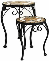 Beispielsweise können sie ein getränk, die sonnenbrille, sonnencreme und ein buch darauf stellen. Mosaik Beistelltisch Von Giardino 2er Set Blumentisch Blumenstander Garten Ebay