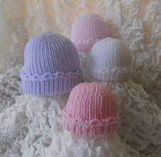 Pdf Download Knitting Pattern Premature To Newborn Baby Ribbed Hat 4 Sizes By Angela Turner