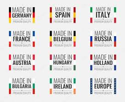 2 toni kroos (mc) germany 95. Set Of Vector Labels Made In Spain Italy Germany France Belgium Russia Holland Austria Hungary Ireland Bulgaria And Made In Europe European Union Flag Logo 383954882 Larastock