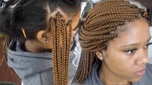 Keep braiding your hair, crossing the sections on either side underneath the middle strand, but each time you do so, add in a little more hair from the bottom layer of your mane. How To Tuck Natural Hair Color Inside Colored Braids Views From A Living Room Stylist Youtube