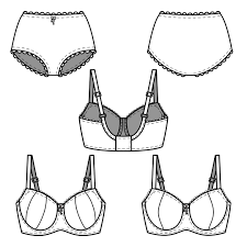 The sewing pattern is available in two versions : Lingerie Sewing Pattern Bianca Bra Underwear Rebecca Page